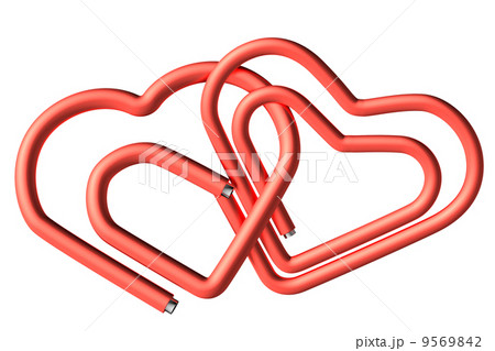 Red paperclips heart couple Red paperclips heart couple 9569842