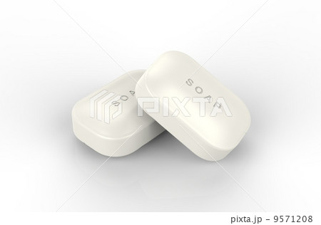 石鹸 ２つのイラスト素材