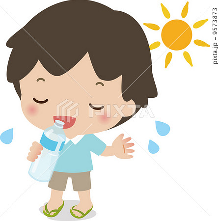 ペットボトルの水を飲む男の子 9573873