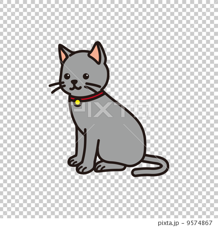 灰色猫のイラスト素材