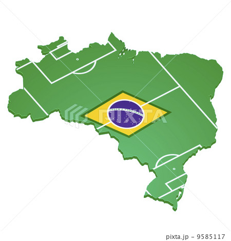 brazil with flag and footballfield 9585117