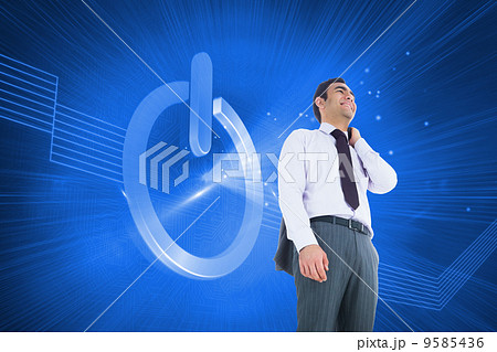 Composite image of smiling businessman standing Composite image of smiling businessman standing 9585436