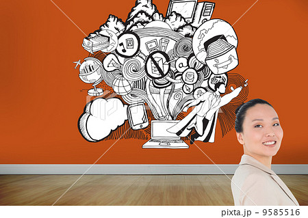 Composite image of smiling asian businesswoman Composite image of smiling asian businesswoman 9585516