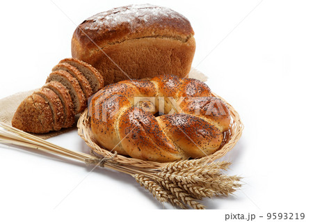 Fresh breads for a variety isolated on white. Fresh breads for a variety isolated on white. 9593219
