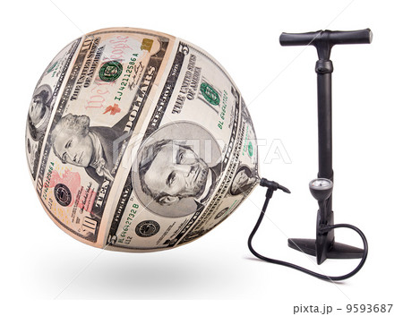 Inflating money by using air pumps Inflating money by using air pumps 9593687