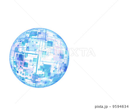 サイバーな青い球体 のイラスト素材