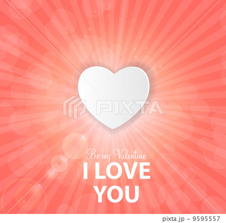 Happy Valentines Day Card with Heart. Vector Illustration 9595557