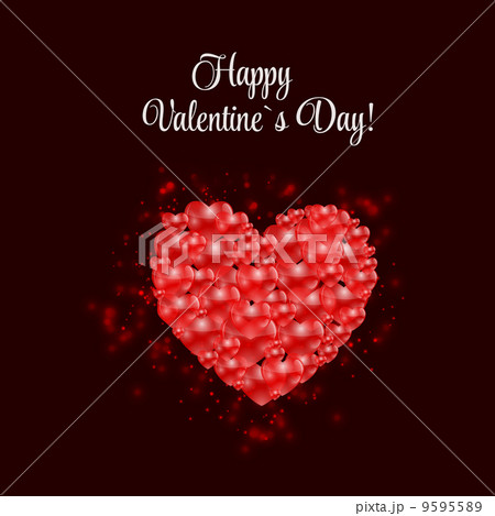 Happy Valentines Day Card with Heart. Vector Illustration 9595589