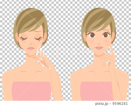 鼻の黒ずみ　ニキビ　女性 9596281