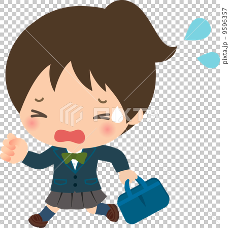 慌てて走る学生服の女の子 慌てて走る学生服の女の子 9596357