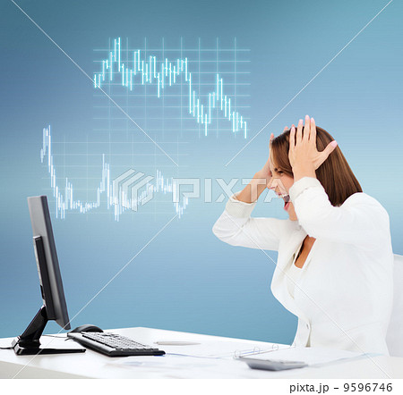 stressed woman with computer stressed woman with computer 9596746