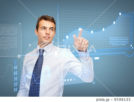 businessman working with virtual screen businessman working with virtual screen 9599135
