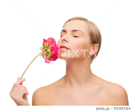 lovely woman with peonie flower 9599384