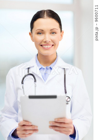 young doctor with tablet pc and sthethoscope 9600711