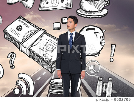 Composite image of serious asian businessman Composite image of serious asian businessman 9602709