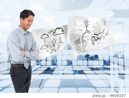 Composite image of smiling asian businessman 9608187