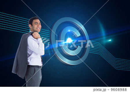 Composite image of smiling businessman standing 9608988