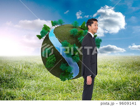 Composite image of smiling asian businessman 9609141