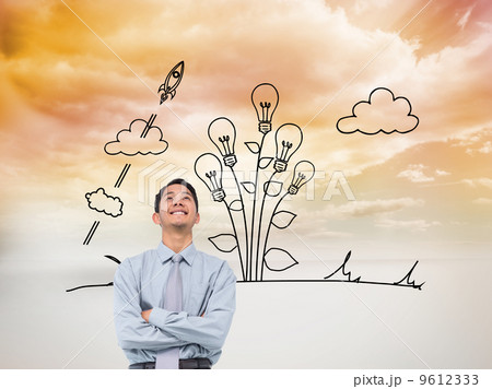 Composite image of smiling asian businessman Composite image of smiling asian businessman 9612333