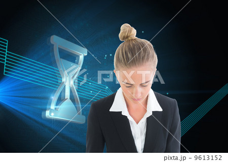 Composite image of businesswoman holding tablet Composite image of businesswoman holding tablet 9613152