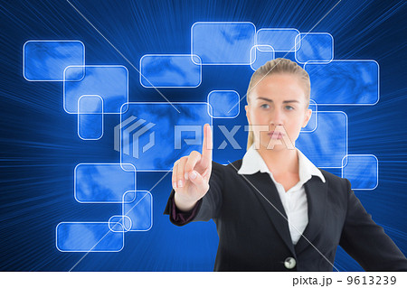 Composite image of businesswoman pointing somewhere Composite image of businesswoman pointing somewhere 9613239