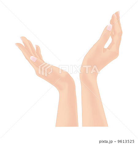 女性の両手のイラストのイラスト素材