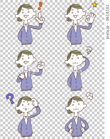 奶奶6手勢和姿勢 9618102