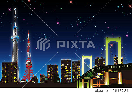 東京夜景のイメージイラスト 9618281