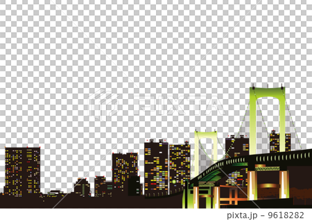 東京夜視圖的例證 9618282