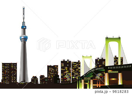 東京夜景のイメージイラスト 9618283
