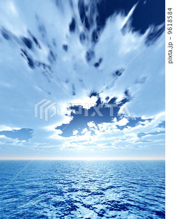風と雲と海とのイラスト素材 [9618584] - PIXTA