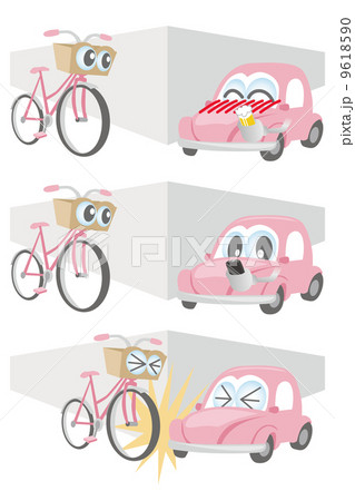 車と自転車の事故のイラスト 9618590
