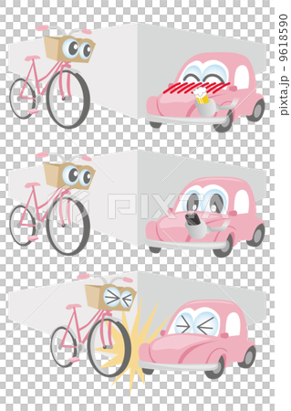 車と自転車の事故のイラスト 9618590