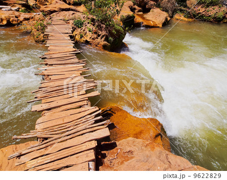 Wooden Bridge on Ouzoud River, Morocco 9622829