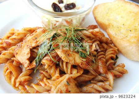 fusilli spicy red curry sauce Thai fusion food fusilli spicy red curry sauce Thai fusion food 9623224