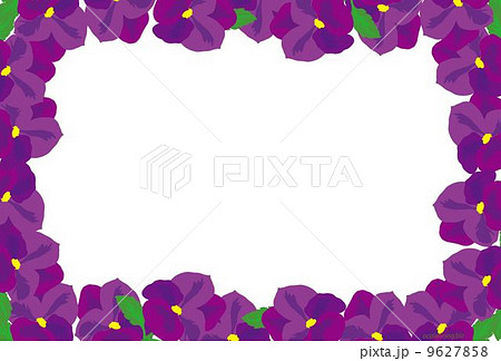 すみれの花のフーレム枠のイラスト素材