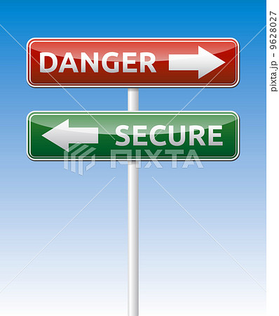 Secure - Danger way traffic road board. 9628027