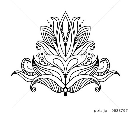 Symmetrical floral design element 9628797