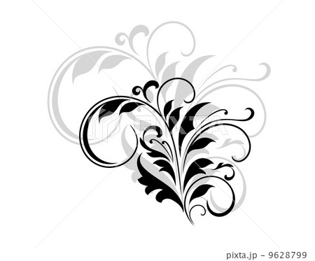 Abstract black floral design element Abstract black floral design element 9628799