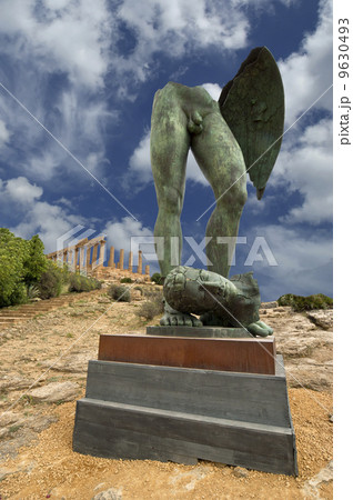 The statue in the archeological area of Agrigento, Sicily, Italy 9630493