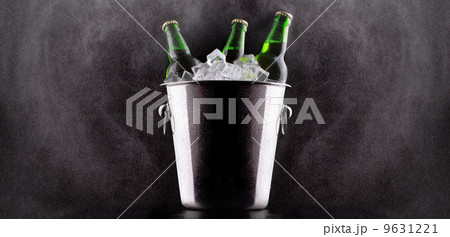 Beer bottles in ice bucket 9631221