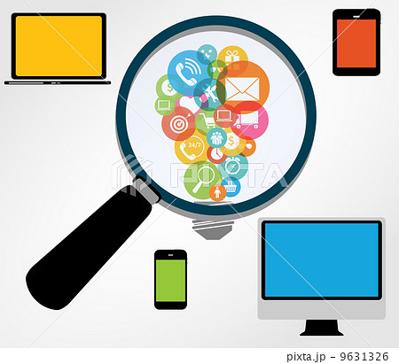 Business Internet for  Different Electronic Devices Concept. Vec 9631326