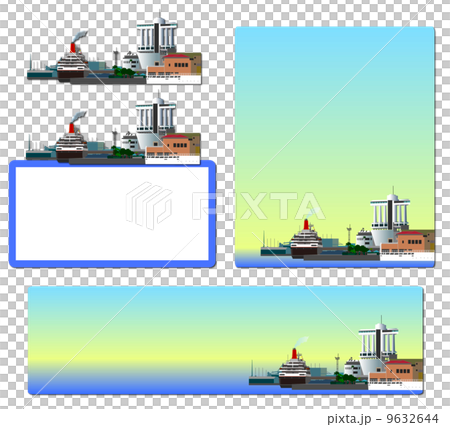 港のフレームのイラスト素材