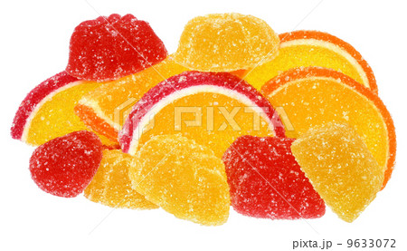 Stack of orange and yellow sugar candy 9633072