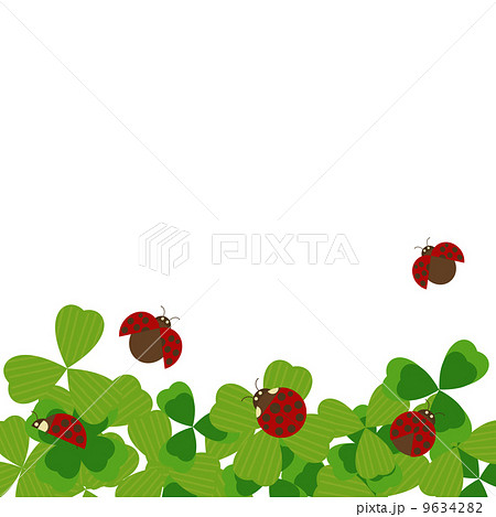 Ladybug And Clover White Transparent Back Stock Illustration