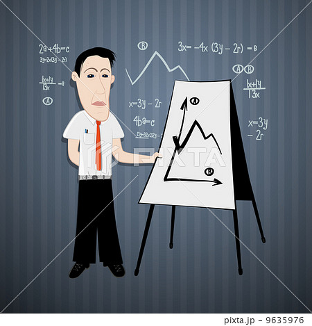 Business Man, Teacher and Flip Chart Illustration 9635976