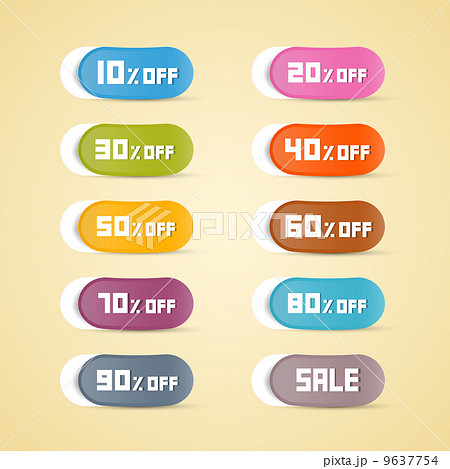 Colorful Vector Discount Stickers, Labels Colorful Vector Discount Stickers, Labels 9637754