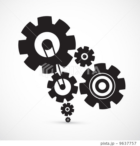 Abstract Vector Cogs - Gears on Grey Background 9637757