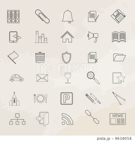 Universal vector icon set. 9638058