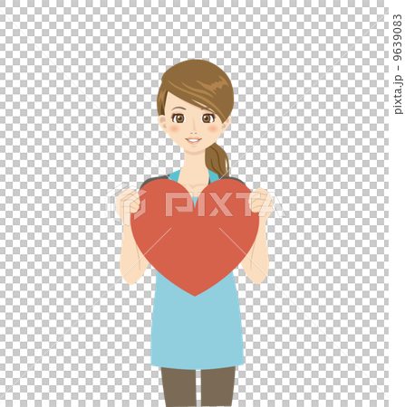 A woman with a apron and a heart A woman with a apron and a heart 9639083